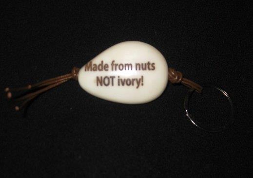 Tagua Nut (white) Keychain (2-sided engraving)