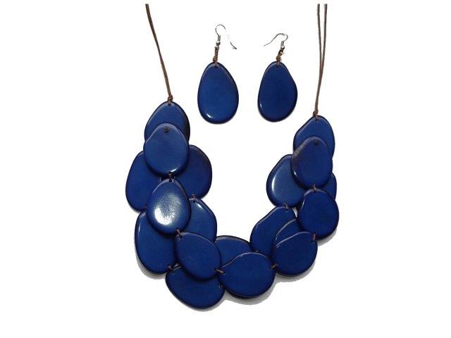 Tagua Slice Necklace (3 loops, stacked)